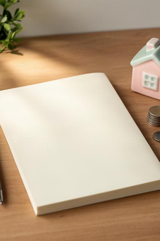 住宅購入と教育費の目標を書いた家計ノートとペン